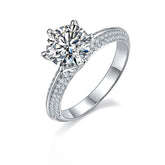 2.0 Carat Round Moissanite Cathedral Engagement Ring